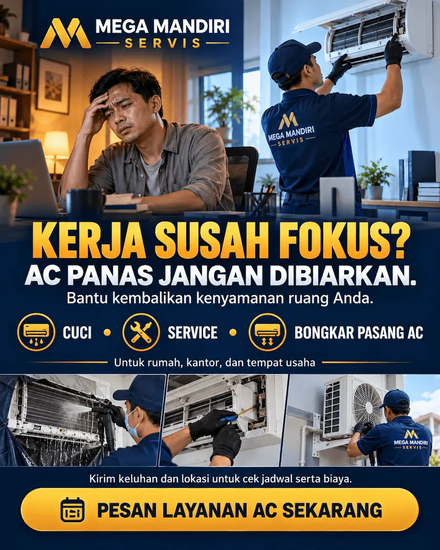 Mega Mandiri Servis: cuci, service, dan bongkar pasang AC untuk kenyamanan rumah dan tempat usaha
